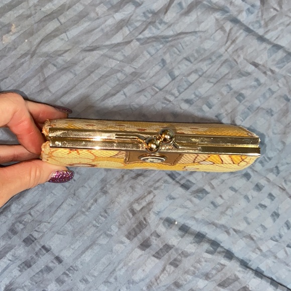 Nwot Spartina 449 Leather Linen Coin Purse - Picture 2 of 8